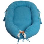 Hi Little One kokon gniazdko dla Noworodka z organicznego oddychającego BIO muślinu Emerald