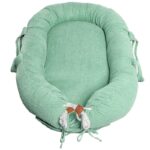 Hi Little One kokon gniazdko dla Noworodka z organicznego oddychającego BIO muślinu Mint