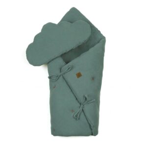 Hi Little One kołderka niemowlęca rożek z podusią z oddychającej organicznej BIO bawełny Tiffany