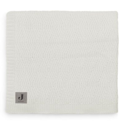 Jollein kocyk do wózka fotelika i kołyski tkany 100x75 cm RIVER KNIT Cream White