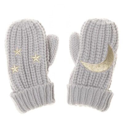 Rockahula Kids rękawiczki z aplikacją zimowe dla dziewczynki Moonlight Grey 3-6 lat