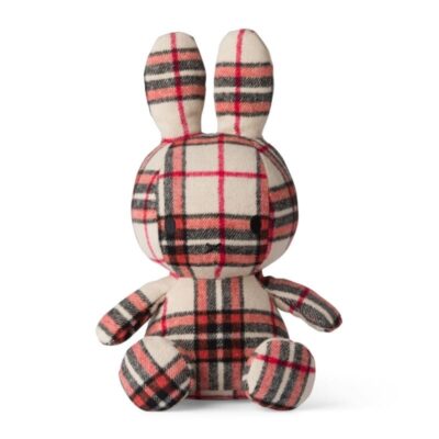 Miffy przytulanka w kratkę Króliczek 33 cm RED/CREAM BEIGE