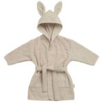 Szlafrok dziecięcy na basen Jollein z kapturem 3-4 lata Króliczek RABBIT FROTTE Nougat
