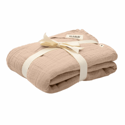 BIBS MUSLIN SWADDLE Kocyk muślinowy 100% ORGANIC COTTON BLUSH 120 x 120 cm