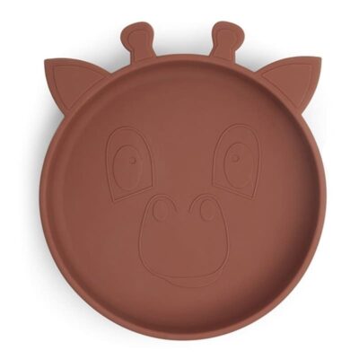 nuuroo silikonowy talerzyk obiadowy duży GIRAF Mahogany