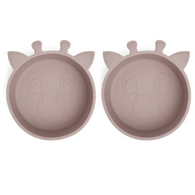 nuuroo silikonowe miseczki głębokie 2 szt GIRAF Woodrose