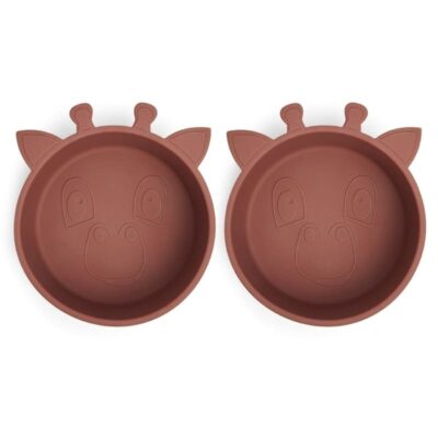 nuuroo miseczki silikonowe dla niemowlaka 2 szt Giraf Mahogany