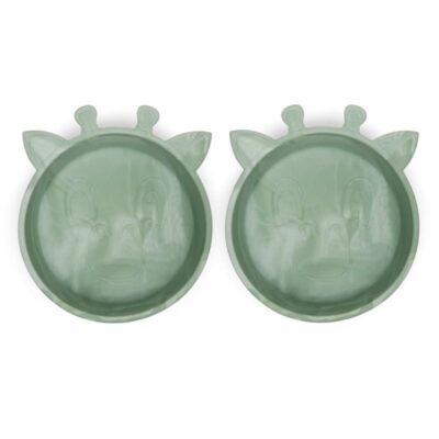 nuuroo silikonowe miseczki głębokie 2 szt GIRAF Light Green