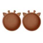 nuuroo silikonowe miseczki głębokie 2 szt GIRAF Caramel Cafe