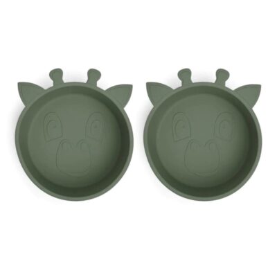 nuuroo silikonowe miseczki głębokie 2 szt GIRAF Dusty Green