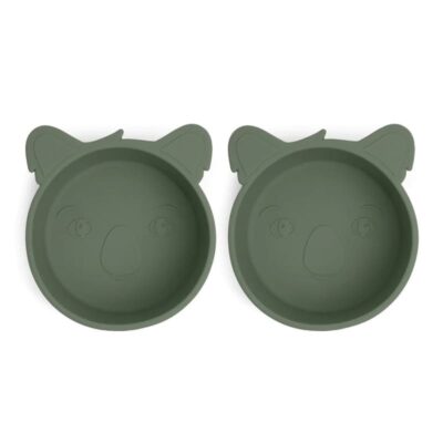 nuuroo silikonowe miseczki głębokie 2 szt KOALA Dusty Green