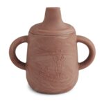 nuuroo silikonowy kubek niekapek z ustnikiem KOALA GIRAF Rosa Red