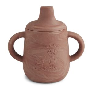 nuuroo silikonowy kubek niekapek ze zdejmową przykrywką i ustnikiem KOALA GIRAF Rosa Red