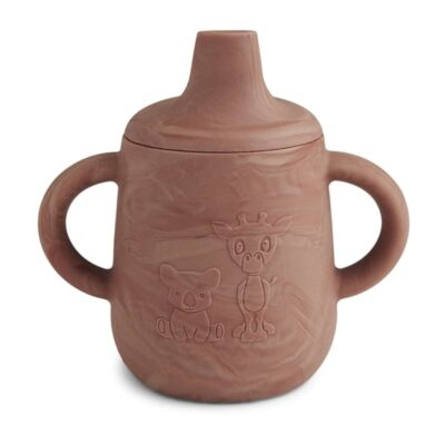 nuuroo silikonowy kubek niekapek ze zdejmową przykrywką i ustnikiem KOALA GIRAF Rosa Red