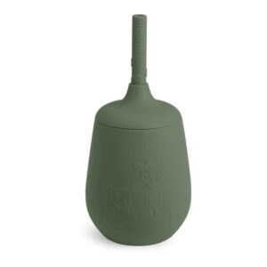 nuuroo silikonowy kubek niekapek ze słomką KOALA GIRAF Dusty Green