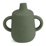 nuuroo silikonowy kubek niekapek z ustnikiem KOALA GIRAF Dusty Green