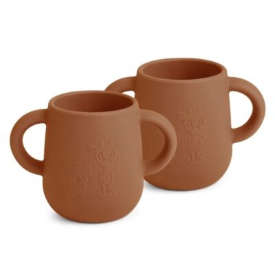 nuuroo - 2 kubeczki silikonowe otwarte KOALA GIRAF Caramel Cafe