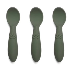 nuuroo łyżeczki silikonowe dla niemowlaka łatwe do trzymania 3 szt Dusty Green