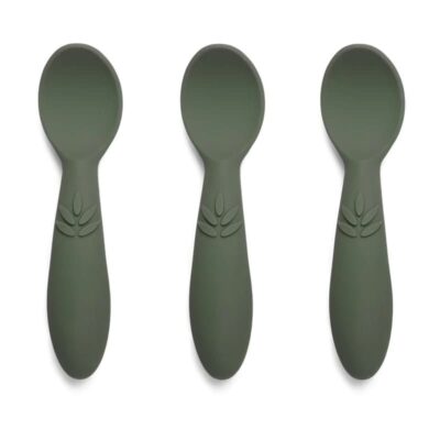 nuuroo łyżeczki silikonowe dla niemowlaka łatwe do trzymania 3 szt Dusty Green