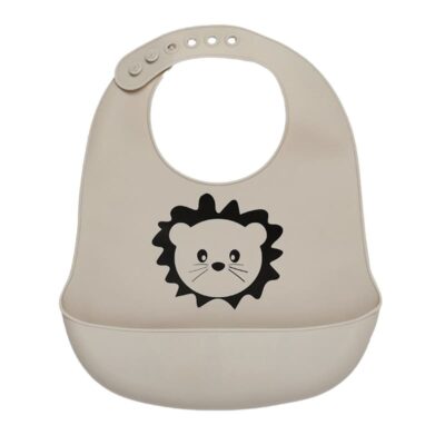 nuuroo śliniak silikonowy z kieszonką dla niemowlaka LION Cobblestone