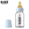 BIBS BABY GLASS BOTTLE BABY BLUE Antykolkowa Szklana Butelka dla Noworodków 110 ml