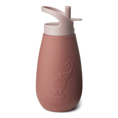 nuuroo silikonowy bidon ze słomką dla niemowlaka PAX Mahogany poj 350 ml