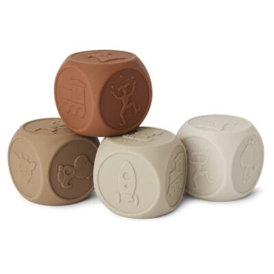 nuuroo silikonowe klocki sensoryczne gryzaki 3w1 4 elementy SANA