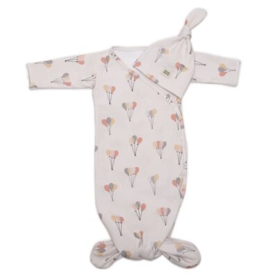 Hi Little One śpiworek lub otulacz śpioszkowy dla Noworodka wielofunkcyjny TOG 0,5 BIO bawełna FISH BALOONS muumee