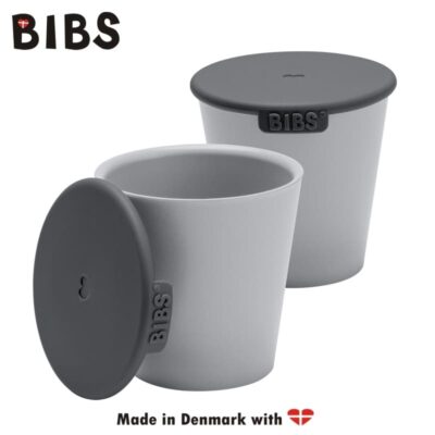 BIBS CUP SET CLOUD 2 kubeczki z pokrywkami do picia dla dzieci