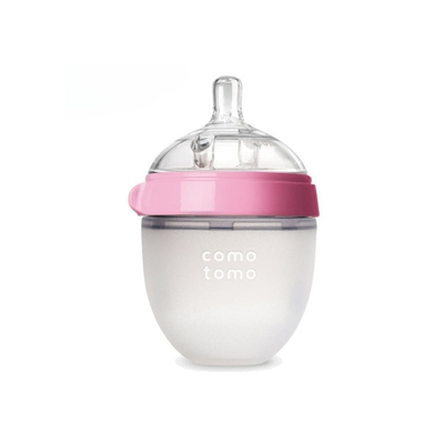 COMOTOMO - antykolkowa butelka silikonowa MOM'S BREAST 150 ml Pink NEWBORN