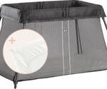 BABYBJORN - łóżeczko turystyczne LIGHT - czarny + prześcieradło
