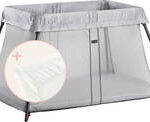 BABYBJORN - łóżeczko turystyczne LIGHT - srebrny + prześcieradło