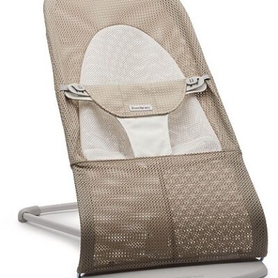 BABYBJORN - leżaczek BALANCE SOFT MESH - Szary Beż/Biały
