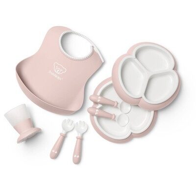 BABYBJORN - Zestaw obiadowy Dinnerware, 8 szt. - Powder Pink