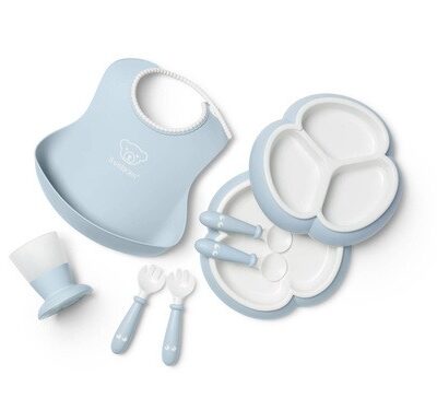 BABYBJORN - Zestaw obiadowy Dinnerware, 8 szt. - Powder Blue