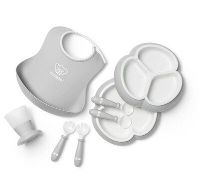 BABYBJORN - Zestaw obiadowy Dinnerware, 8 szt. - Grey