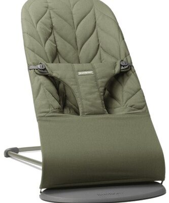 BABYBJORN - leżaczek BLISS Woven, Petal Quilt, Ciemnozielony