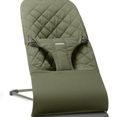 BABYBJORN - leżaczek BLISS Woven, Ciemnozielony