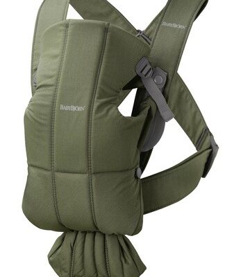 BABYBJORN MINI Woven – nosidełko, Ciemnozielone