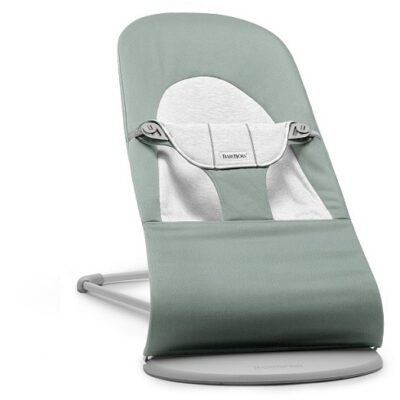 BABYBJORN - leżaczek BALANCE SOFT WOVEN/JERSEY - Jasnoszałwiowy/Szary