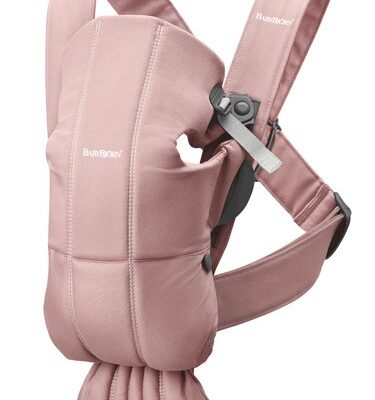 BABYBJORN MINI Woven – nosidełko, Zgaszony Róż