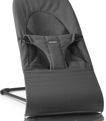 BABYBJORN - leżaczek BALANCE SOFT WOVEN/JERSEY Tri Fabric, Ciemny Szary