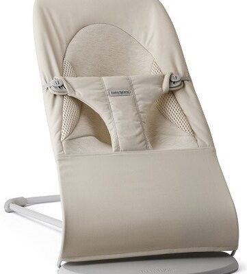 BABYBJORN - leżaczek BALANCE SOFT WOVEN/JERSEY Tri Fabric, Jasny Beż