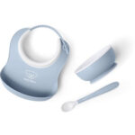 BABYBJORN - Zestaw do karmienia 3 szt. - Powder Blue