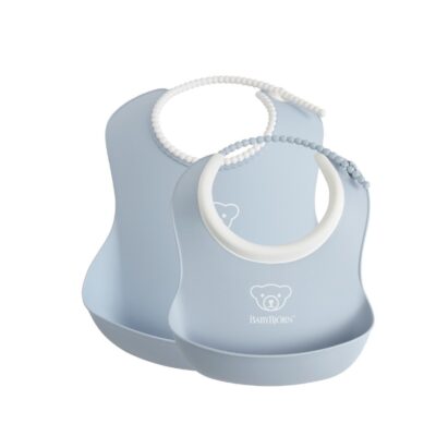 BABYBJORN - zestaw śliniaków mały/duży - Powder Blue