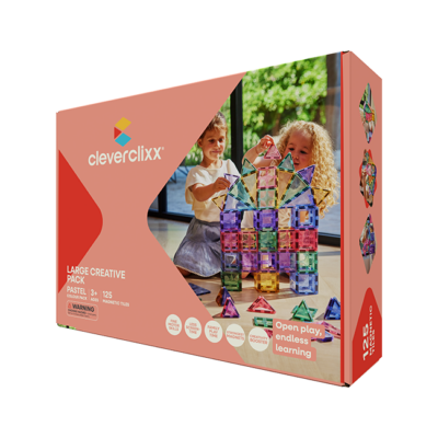 Cleverclixx - Klocki magnetyczne Large Creative Pack Pastel - 125 el.