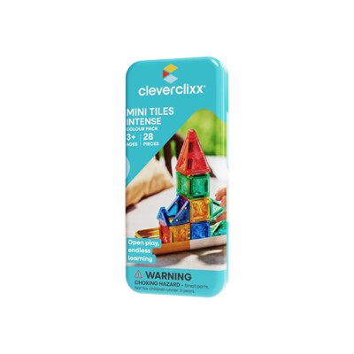 Cleverclixx - Klocki magnetyczne Mini Tiles Pack Intense 28 el.
